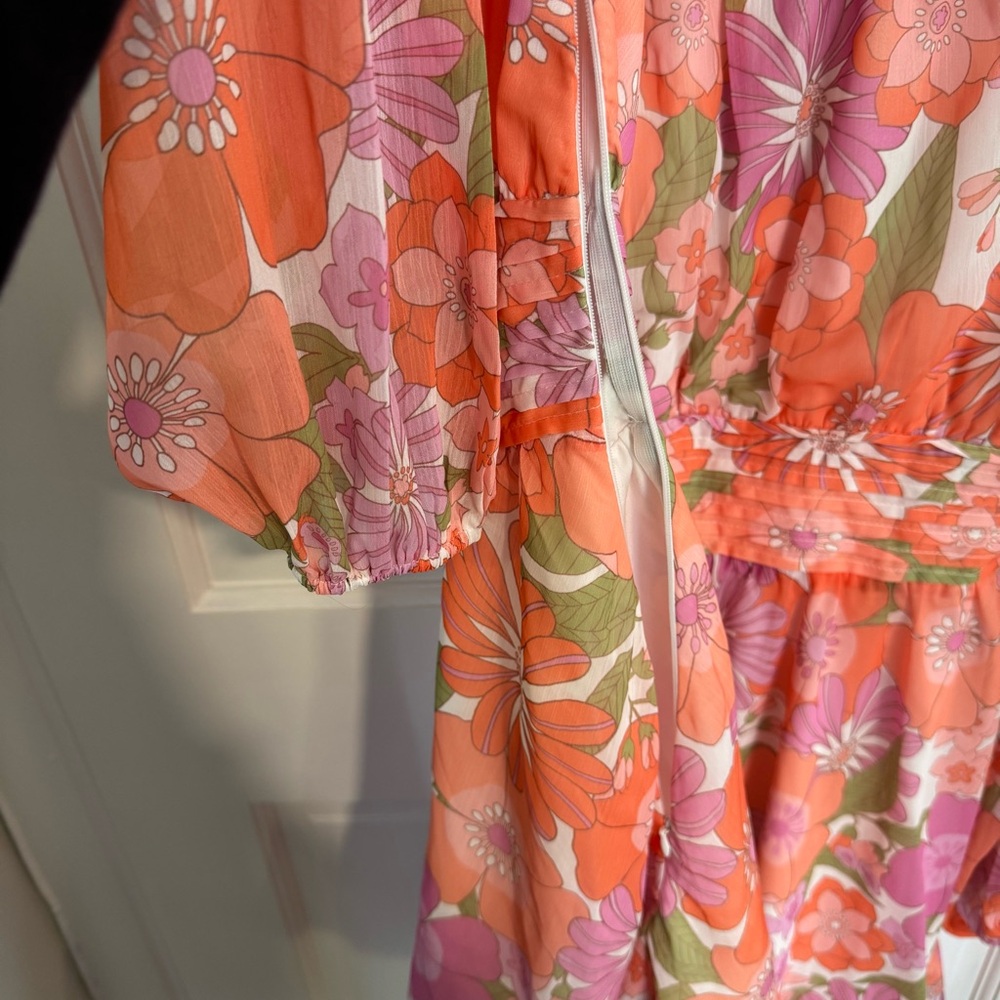 NWT - VICI Collection Floral Long Sleeve Chiffon Babydoll Dress - Picture 7 of 7